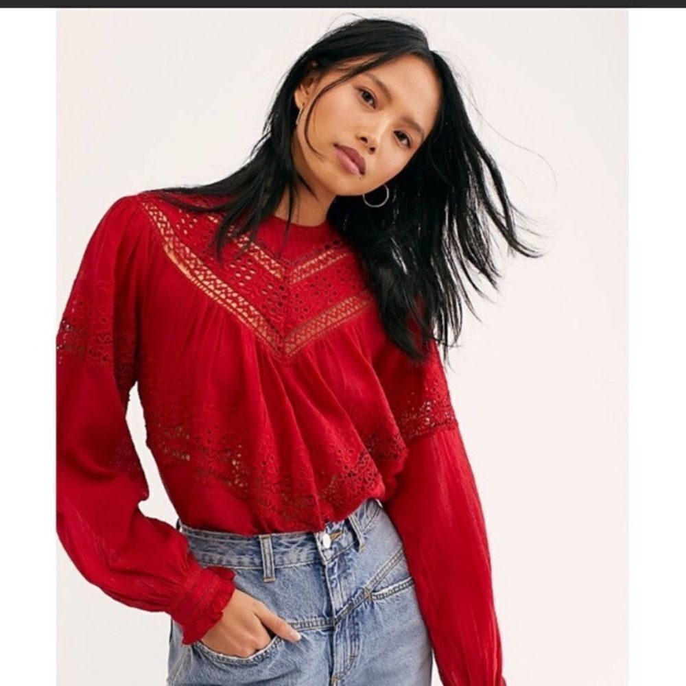 Free People Abigail Victorian Top XS